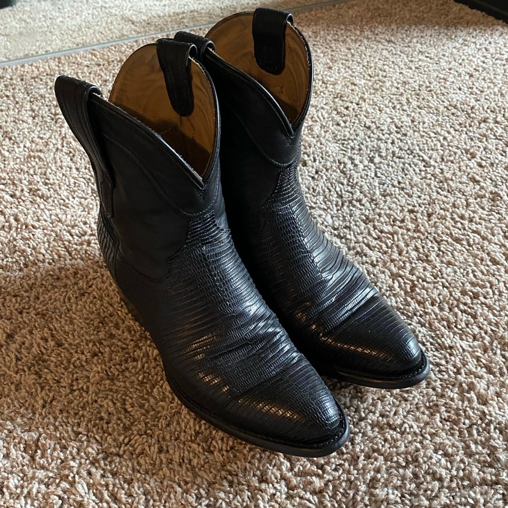 Tecovas Leather Lizard Booties “the Casey”